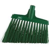 Angle Broom Head, X-Coarse Bristles, 12", Polyester, Green Equipment World