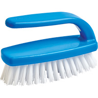Brosse pour le nettoyage des ongles, 4" l, Soies Synth&eacute;tique, Bleu/Blanc Equipment World