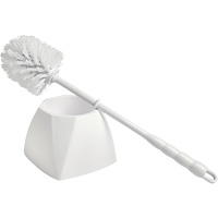 Brosse &agrave; cuvettes avec coupelle, 15-1/2" l, Soies Polypropyl&egrave;ne, Blanc Equipment World