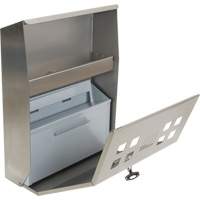 Cendrier, Montage mural, Acier inoxydable, Capacit&eacute; 1.6 Litres, Hauteur 13-4/5" Equipment World