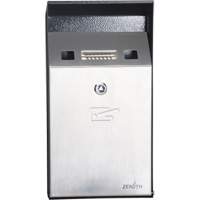 Smoking Receptacle, Wall-Mount, Stainless Steel, 1 Litre Capacity, 11-4/5" Height Equipment World