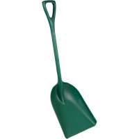 One-Piece Metal Detectable Shovel, 13-3/4" x 17" Blade, 42-1/2" Length, Plastic, Green Equipment World