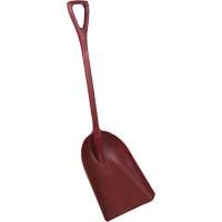 One-Piece Metal Detectable Shovel, 13-3/4" x 17" Blade, 42-1/2" Length, Plastic, Red Equipment World
