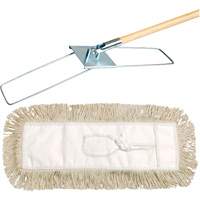 Break-Ezy Dust Mop System, Tie-On Style, Cotton, 48" L x 3-1/2" W Equipment World