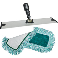 Dust Mop Pad & Frame, Hook and Loop Style, Polyester, 18" L x 5-3/4" W Equipment World
