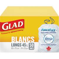 Tall 45L Febreze Garbage Bags, Regular, 24" W x 28" L, White Equipment World
