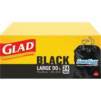 90L Garbage Bags, Regular, 30" W x 33" L, Black, Draw String JP295 | Equipment World