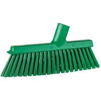 Dustpan Broom with Angled Thread, Medium Bristles, 10", Polyester, Green Equipment World