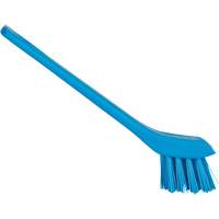 Brosse avec rebord grattoir, Soies Ferme, Longueur de 6", Bleu Equipment World