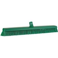Heavy-Duty Push Broom, Fine/Stiff Bristles, 24", Green JQ212 | Equipment World