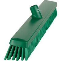 Heavy-Duty Push Broom, Fine/Stiff Bristles, 24", Green JQ212 | Equipment World
