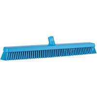 Heavy-Duty Push Broom, Fine/Stiff Bristles, 24", Blue JQ213 | Equipment World