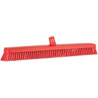 Heavy-Duty Push Broom, Fine/Stiff Bristles, 24", Red JQ214 | Equipment World