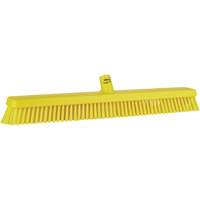 Heavy-Duty Push Broom, Fine/Stiff Bristles, 24", Yellow JQ216 | Equipment World