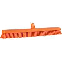 Heavy-Duty Push Broom, Fine/Stiff Bristles, 24", Orange JQ218 | Equipment World