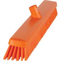 Heavy-Duty Push Broom, Fine/Stiff Bristles, 24", Orange JQ218 | Equipment World