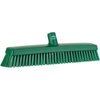 Push Broom Head, Fine/Stiff Bristles, 16-1/2", Polyester/Polypropylene, Green Equipment World