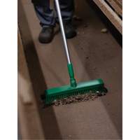 Push Broom Head, Fine/Stiff Bristles, 16-1/2", Polyester/Polypropylene, Green Equipment World