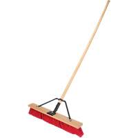 Push Broom with Braced Handle, 24", Medium, PVC Bristles Equipment World