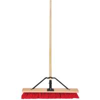 Push Broom with Braced Handle, 24", Medium, PVC Bristles Equipment World