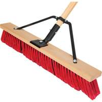 Push Broom with Braced Handle, 24", Medium, PVC Bristles Equipment World