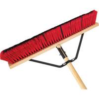Push Broom with Braced Handle, 24", Medium, PVC Bristles Equipment World