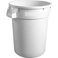 White Titan Heavy-Duty Garbage Container, Plastic, 20 US gal. Equipment World