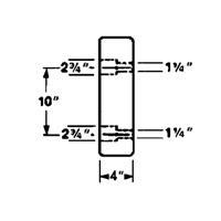 Molded Rubber Dock Guards, Rubber, 18" W x 4" D x 18" H Equipment World