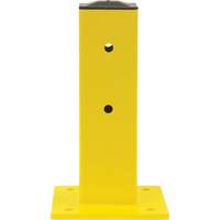 Single Guard Rail Post, Steel, 5" L x 17" H, Safety Yellow KI246 | Equipment World