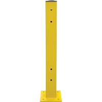 Double Guard Rail Post, Steel, 5" L x 44" H, Safety Yellow KI247 | Equipment World