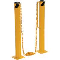 Syst&egrave;me de bornes de protection et chaînes pour quai, Acier, 42" h x 6-5/8" la, Jaune Equipment World