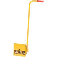 Ergo Handle Wheel Chock, Steel, Yellow, 8" W x 10-3/4" D x 9-1/8" H Equipment World