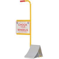 Wheel Chock with Handle & Sign, 7" W x 11-7/8" D x 7-11/16" H Equipment World