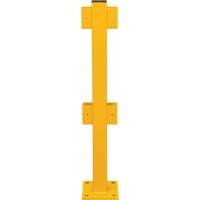 Poteau en ligne pour garde-corps l&eacute;gers, Acier, 42" h, Jaune s&eacute;curit&eacute; OSHA Equipment World
