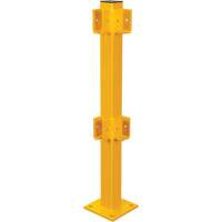 Poteau de coin pour garde-corps l&eacute;gers, Acier, 42" h, Jaune s&eacute;curit&eacute; OSHA Equipment World