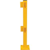 Poteau de coin pour garde-corps l&eacute;gers, Acier, 42" h, Jaune s&eacute;curit&eacute; OSHA Equipment World