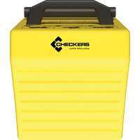 Checkers Safety Heavy-Duty Ultra Class Mining Wheel Chock, HDPE, Yellow, 14-1/2" W x 17-1/2" D x 16" H Equipment World