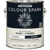 Colour Spark Interior Pre-Tinted Paint + Primer Wall Paint, White Cotton, Semi-Gloss, 3.78 L, Gallon Equipment World