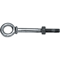 Eye Bolts, 3/8" Dia., 2-1/2" L, Galvanized, 1200 lbs. (0.6 tons) Capacity Equipment World
