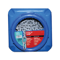 Hot-Dipped Galvanized Chains, Carbon Steel, 1/4" x 100' (30.4 m) L, Grade 30, 1100 lbs. (0.55 tons) Load Capacity Equipment World