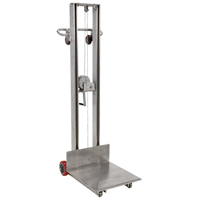 Platform Lift Stacker, Hand Winch Operated, 400 lbs. Capacity, 58" Max Lift Equipment World