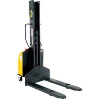 Narrow Mast Powered Lift Stacker, Electric Operated, 1500 lbs. Capacity, 118" Max Lift Equipment World