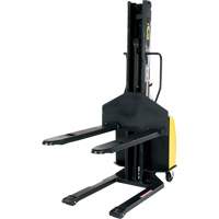 Narrow Mast Powered Lift Stacker, Electric Operated, 1500 lbs. Capacity, 63" Max Lift Equipment World