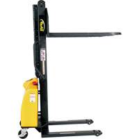 Narrow Mast Powered Lift Stacker, Electric Operated, 1500 lbs. Capacity, 63" Max Lift Equipment World