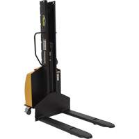 Narrow Mast Powered Lift Stacker, Electric Operated, 1000 lbs. Capacity, 63" Max Lift Equipment World