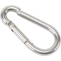 Stainless Steel Snap Hook, 260 lbs (0.13 tons) Working Load Limit, 1/4" Size, 3/8" Eye LW274 | Equipment World