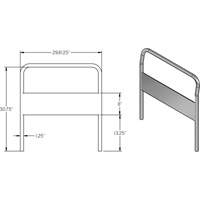Poign&eacute;e chrom&eacute;e de 30" pour chariot &agrave; plateforme Equipment World