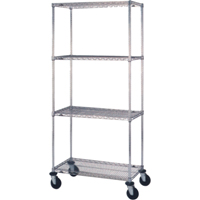 Wire Shelf Cart, Chrome Plated, 18" x 69" x 36", 800 lbs. Capacity Equipment World