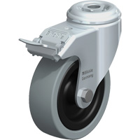 Light-Duty Caster, Swivel with Brake, 4" (101.6 mm), Solid Rubber, 242 lbs. (110 kg.) Equipment World