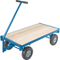Ergonomic Platform Wagon Trucks, 24" W x 48" L, 45" Handle, 1000 lbs. Capacity, 10" Wheel Dia., Pneumatic Wheels Equipment World